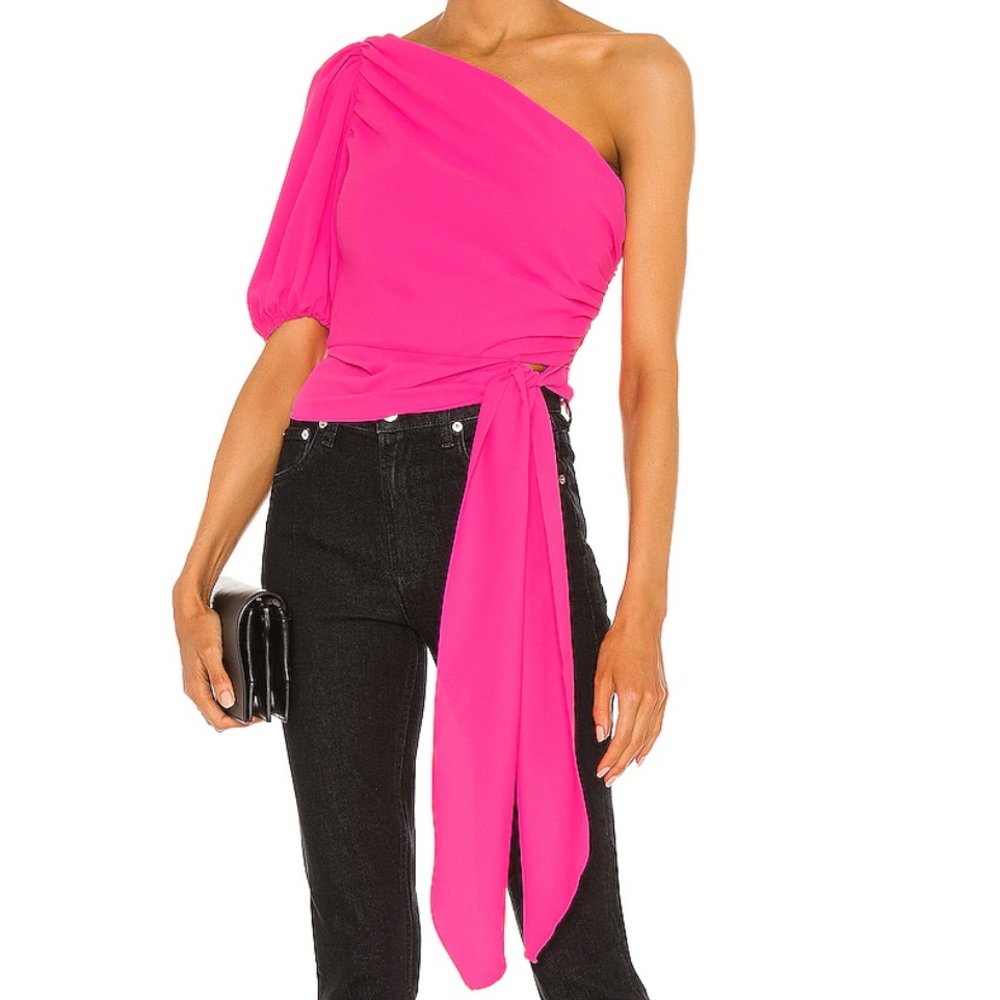 Amanda Uprichard Bexley Top in Pink Lacquer
